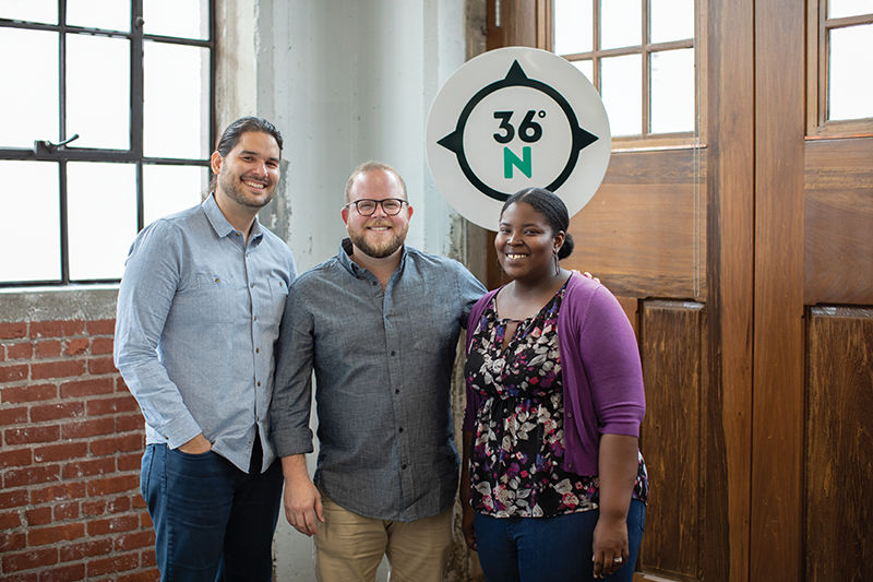 Adam Recvlohe, Aaron Bolzle and Nashaira Ofori at 36 Degrees North